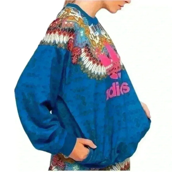 WOMENS Adidas x Farm Rio Borbomix Crew Neck Sweatshirt | XS extra small - Picture 3 of 14